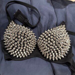 Women's Spike Black Bra